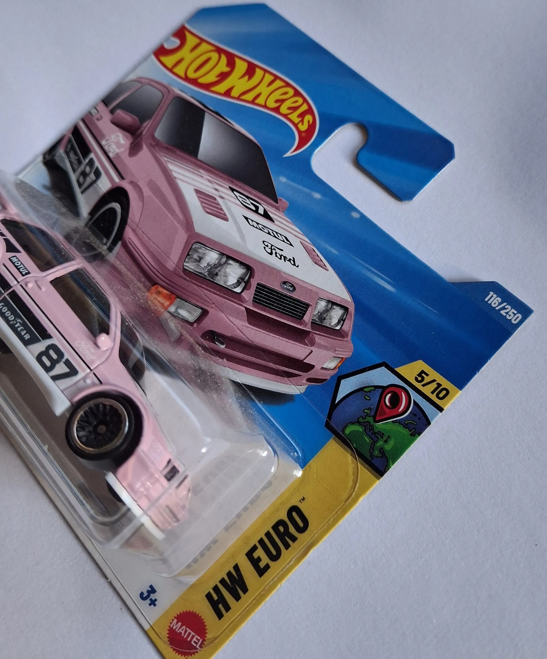 Hot Wheels 1987 Ford Sierra Cosworth Pink 1:64 Die-Cast Car | HW Euro | Ford Collectible 2 Hot Wheels Ford Sierra Cosworth Pink