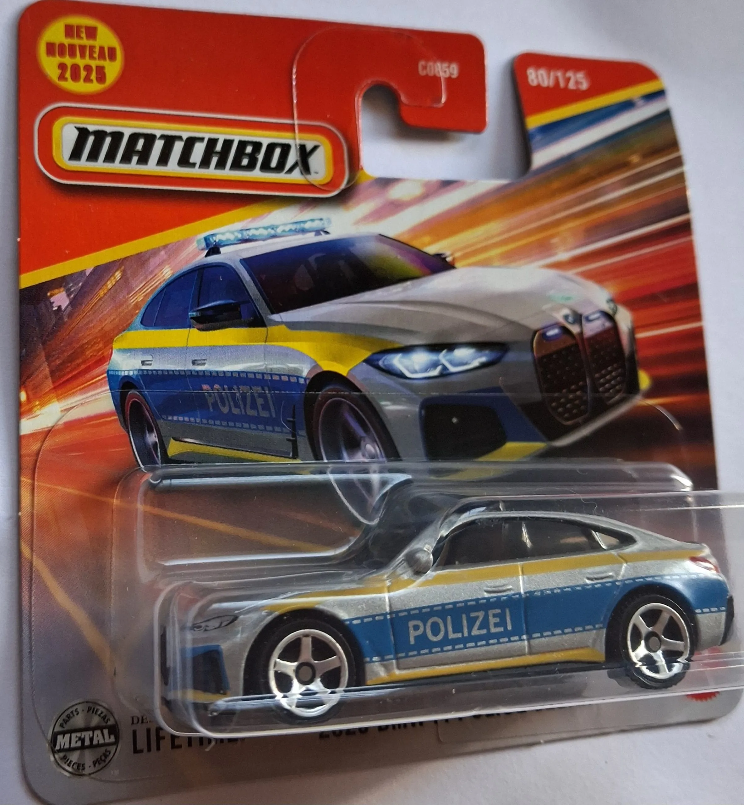 Matchbox BMW i4 Police Sedan 1:64 Die-Cast Car | MBX Rescue | Police Collectible 2 Matchbox BMW I4 Police Sedan