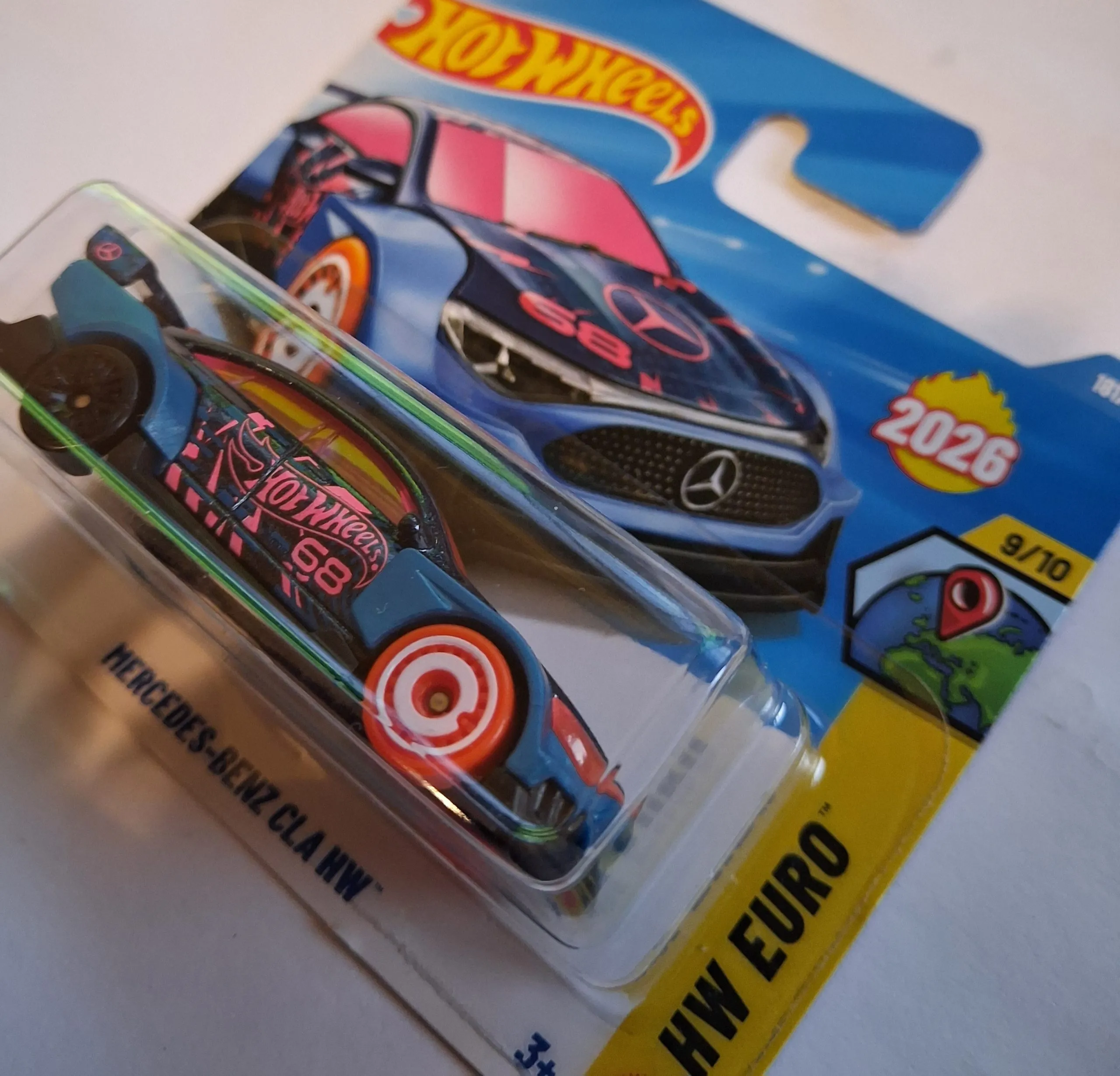 Hot Wheels Mercedes-Benz CLA HW — Metalflake Denim Blue HW Euro 9/10 (2026) 2 Hot Wheels Mercedes Benz CLA
