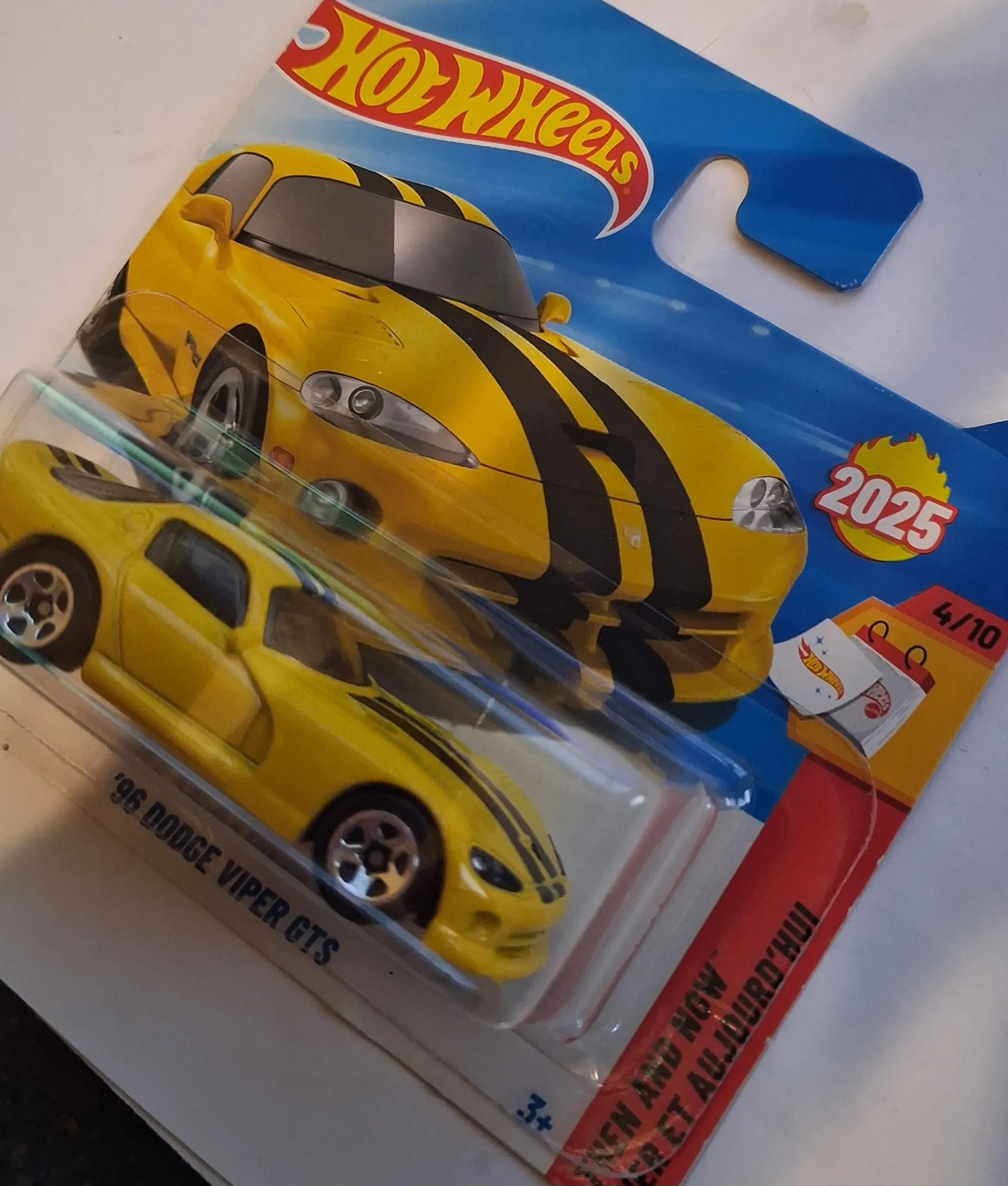 Hot Wheels '96 Dodge Viper GTS – 2025 Then and Now #176/250 – Yellow Diecast 1:64 Scale 3 Hot Wheels 96 Dodge Viper GTS