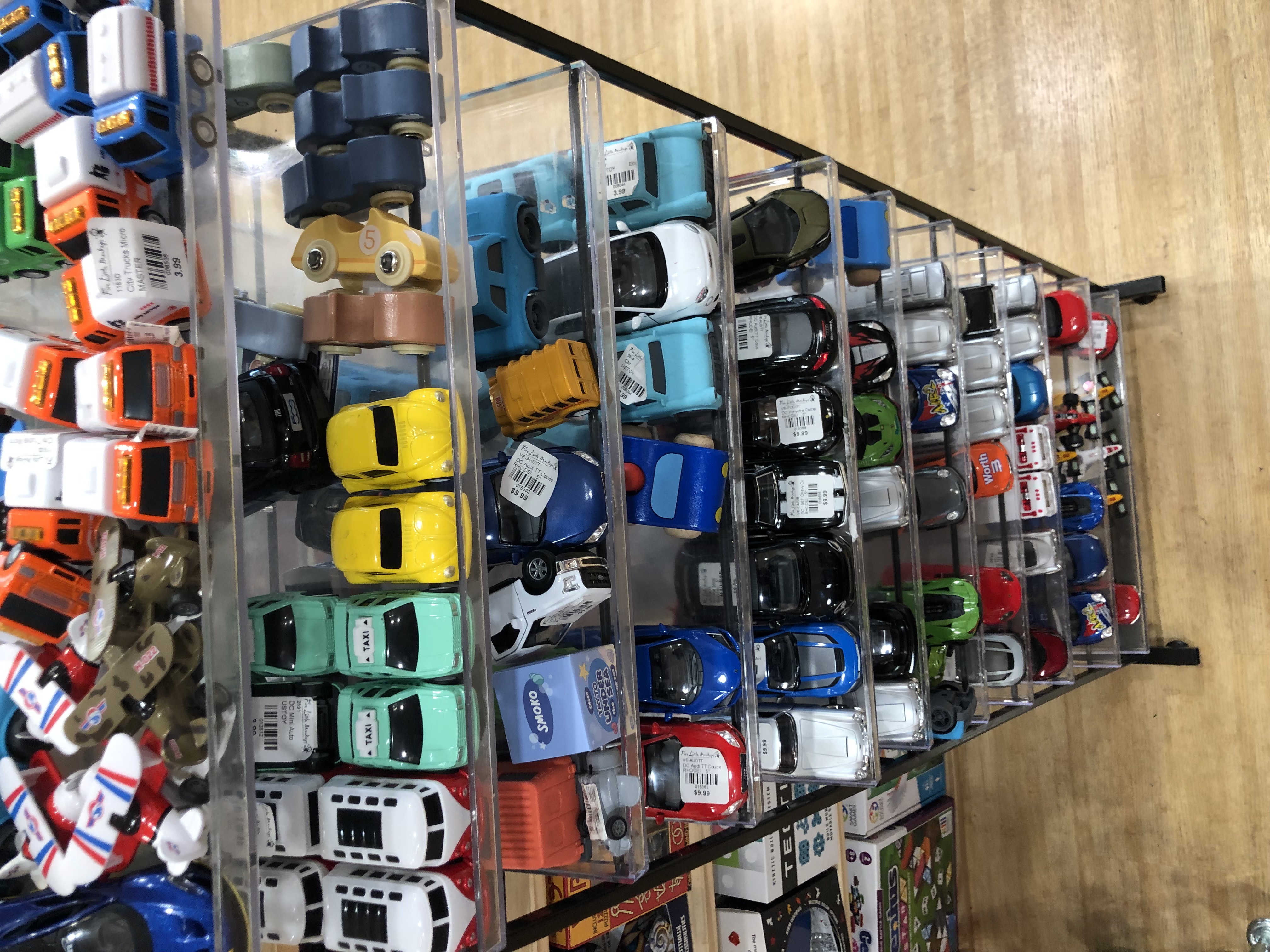 Hot Wheels diecast collection stored and displayed in cases